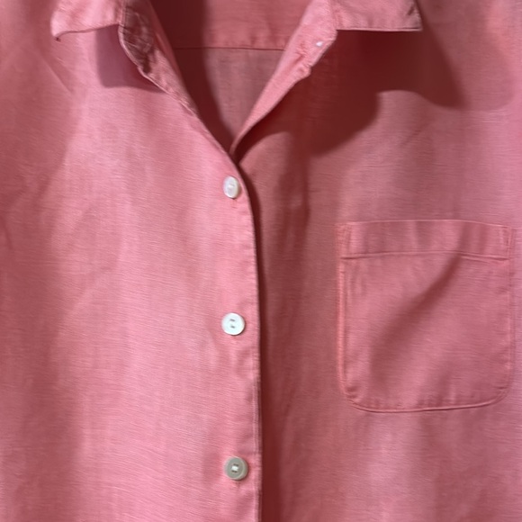 J. Jill Love Linen Button Down Shirt Long Sleeves Peach Colored Size M - Picture 3 of 9